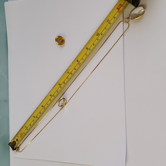 Gold Clear Bead Necklace and Earrings - Picture 6 of 11